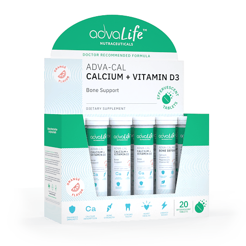 Comprimés Effervescents de Calcium + Vitamine D3 (boîte de 12 tubes)