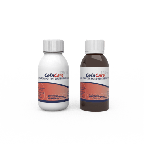 Cefalexin for Oral Suspension (1 white plastic bottle and 1 amber plastic bottle)