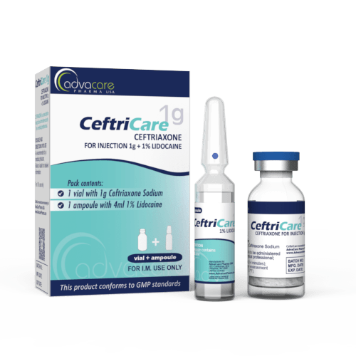 Ceftriaxone Sodique pour Injection (1 boîte, 1 flacon et 1 ampoule de lidocaïne)