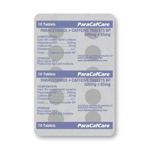 Comprimidos de Paracetamol + Cafeína (blíster de 10 comprimidos)