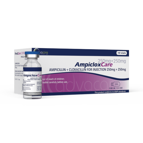 Ampicillin + Cloxacillin for Injection (1 box and 1 vial)