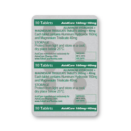 Comprimés d'Hydroxyde d'Aluminium + Trisilicate de Magnésium (blister de 10 comprimés)