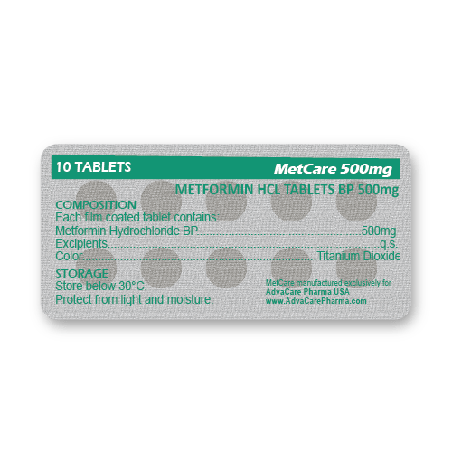 Comprimidos de Metformina HCl (blíster de 10 comprimidos)