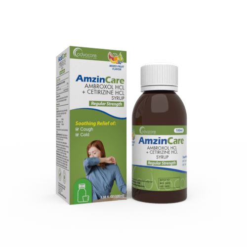 Ambroxol HCl + Cetirizine HCl Syrup (1 box and 1 bottle)