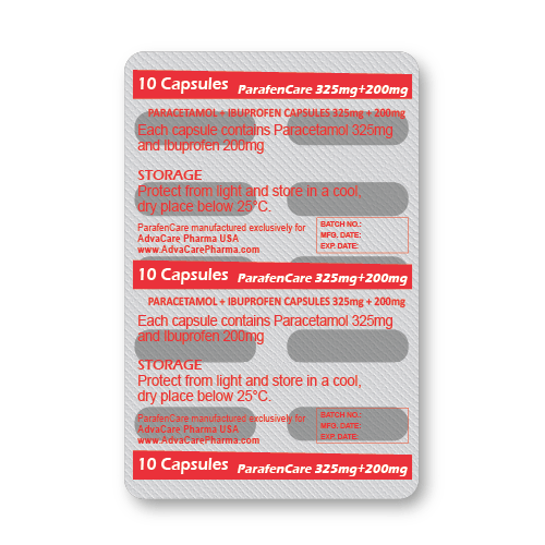 Cápsulas de Paracetamol + Ibuprofeno (blíster de 10 cápsulas)