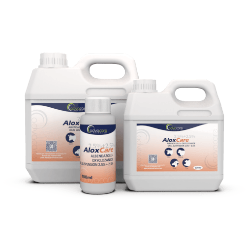 Albendazole + Oxyclozanide Oral Suspension (100ml bottle, 500ml bottle and 1L bottle)