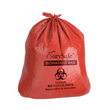 Sac Biohazard ouvert à plat