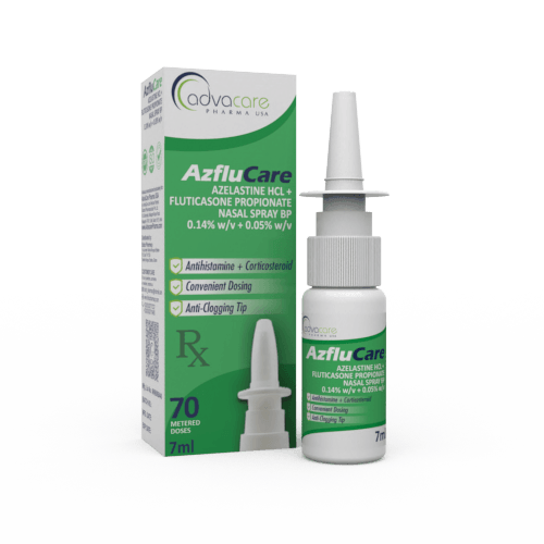 Azelastine HCl + Fluticasone Propionate Nasal Spray (1 box and 1 spray bottle)