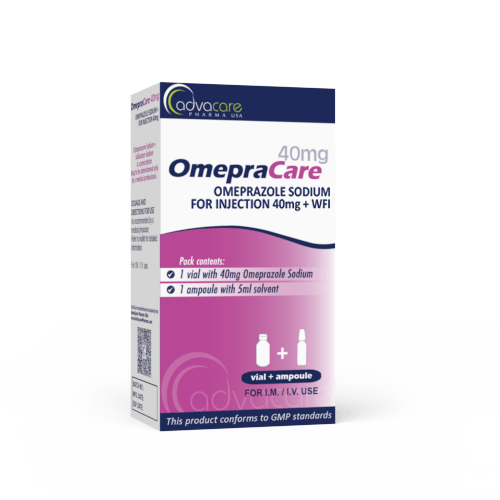 Oméprazole avec eau pour injection (boîte de 1 flacon et 1 ampoule de WFI)