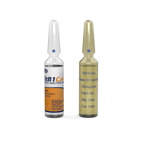 Vitamin B1 Injection (Thiamine HCl) (1 ampoule ceramic printing and 1 ampoule labelling)