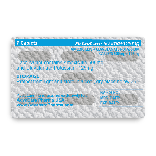 Comprimés d'Amoxicilline + Potassium Clavulanate (blister de 7 comprimés)