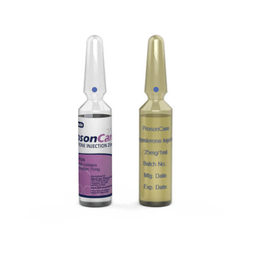 Progesterone Injection (1 ampoule ceramic printing and 1 ampoule labelling)