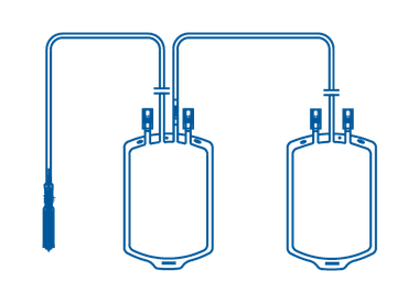 Poche de sang pour transfusion double