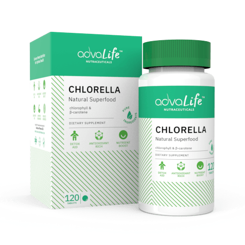 Comprimidos de Chlorella (1 caja y 1 frasco)