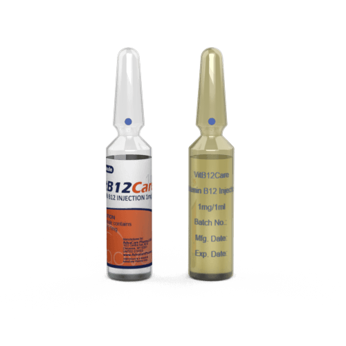 Injection de Vitamine B12 (1 impression de flacon céramique et 1 étiquetage de flacon)