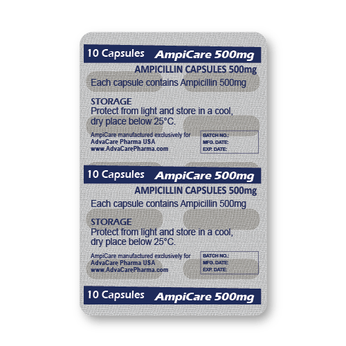 Capsules d'Ampicilline (blister de 10 capsules)