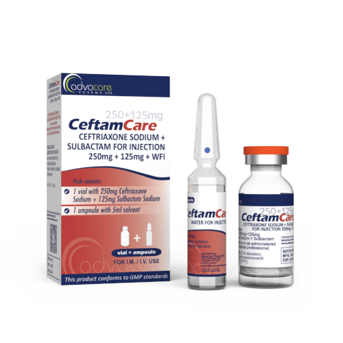 Ceftriaxona + Sulbactam para Inyección (1 caja, 1 frasco y 1 ampolla de agua para inyección (WFI))