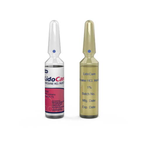 Lidocaine HCl Injection (1 ampoule ceramic printing and 1 ampoule labelling)